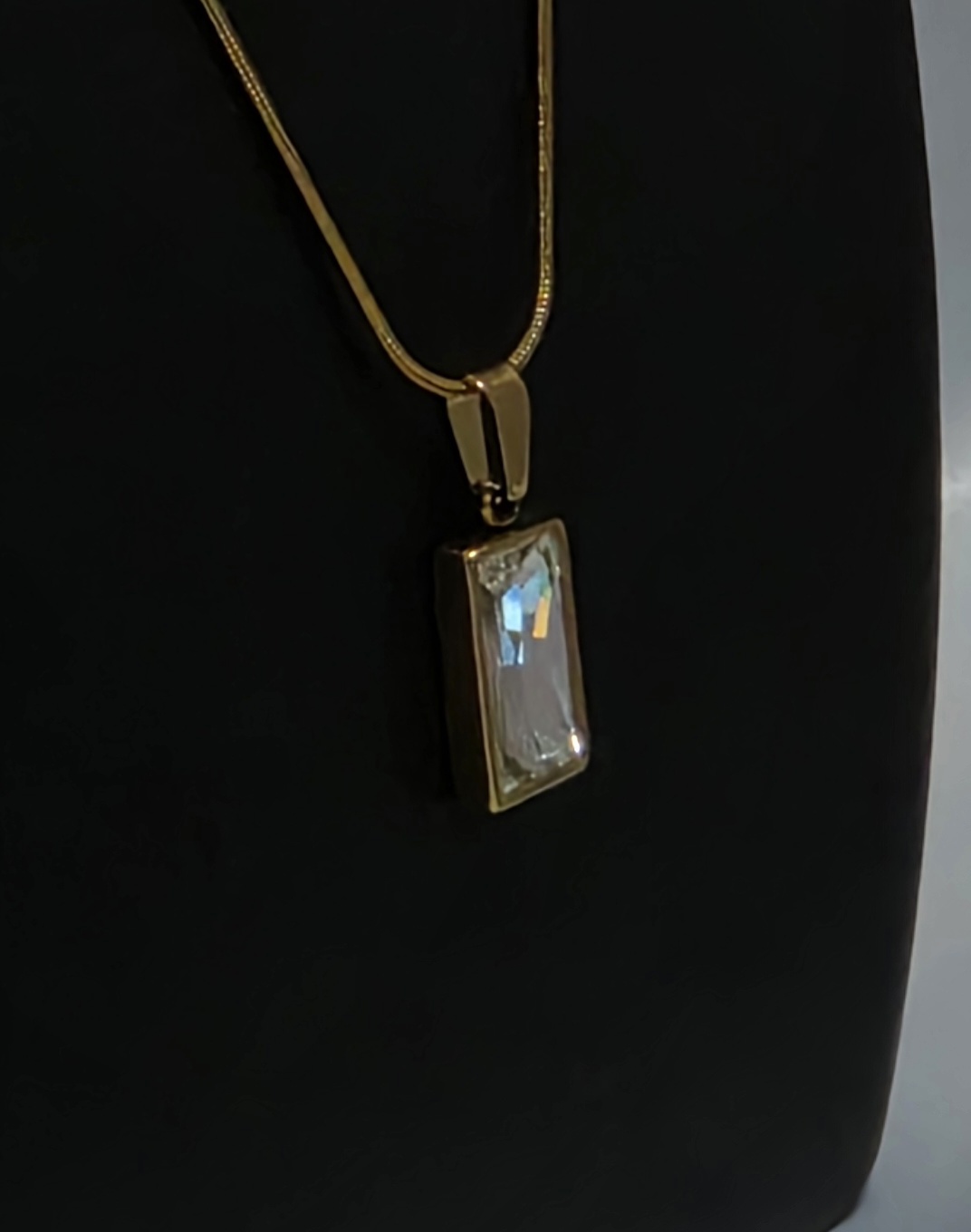 Rectangle Stone Necklace — view 3